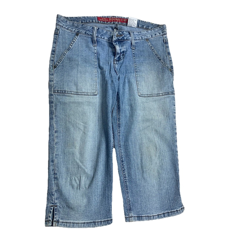 Women's Size 9‎ Vintage Y2K Mudd cropped Capri Blue Jean Denim 90s